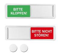 Komm rein-bitte nicht stören Sign XL - Mit Schieber Bitte Nicht Stören Door Sign Made of Acrylic Plastic Door Signs Sliding Sign with Adhesive Pads for Office and Toilet - 17.7 x 5.2 x 0.5 cm