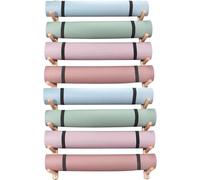 KomNWF LXXW Foam Roller Storage Rack Yoga Mat Weight Rack Wall Mount Yoga Mat Holder 2-9 Tiers Wood Gym Exercise Mat Storage Rack Yoga mat Storage(8)