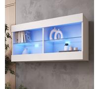 komodee Hanging Cabinet Tivoli Horizontal, Black White Wood Effect LED Option