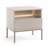 komodee Nightstand Laval K104 LED 1 Drawer Cashmere for Living Room