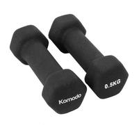 Komodo 2x Neoprene Dumbbell Bars Weightlifting Weights (Black, 2 x 0.5kg)