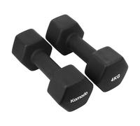 Komodo 2x Neoprene Dumbbell Bars Weightlifting Weights (Black, 2 x 4kg)