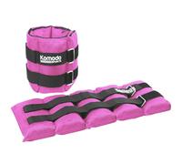 KOMODO Adjustable Ankle Weights with Removable Weight Pouches for Wrist Foot Strength Endurance Training (Pink, 2 x 5kg (10kg Total))