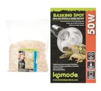 Komodo Aspen Bed Terrain 12L Basking Spot Bulb 50W | Natural Reptile Bedding & Adjustable Heating Bundle