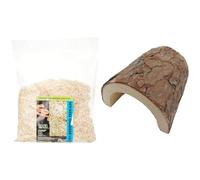 Komodo Aspen Bed Terrain 12L Wooden Hide Large | Natural Reptile Bedding & Secure Shelter Bundle