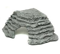 Komodo Basking Platform Corner Ramp, Large, Grey, Decor for Terrariums and Vivariums, Reptile Decor, Reptile Hideout, Aquarium Decor, Reptile Accessory