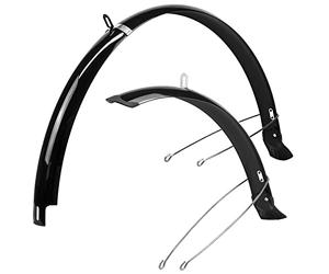KOMODO Bicycle 700c FULL MUDGUARDS SET 45mm Wide (28-38mm Tyre Size) 37cm Stays Front and Back Bike Fenders