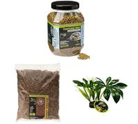 Komodo Complete Holistic Tortoise Diet 680 g, Coconut Terrain 12 L & Jungle Canopy Plant - Tortoise Food, Substrate & Habitat Décor Kit