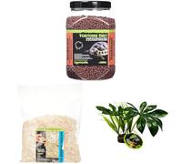 Komodo Complete Holistic Tortoise Diet Dandelion 680 g, Aspen Bed Terrain 12 L & Jungle Canopy Plant - Tortoise Food, Substrate & Habitat Décor Kit