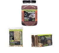Komodo Complete Holistic Tortoise Diet Dandelion 680 g, Coarse Beech Chips 6 L & Flexi Stix Small - Tortoise Food, Substrate & Habitat Décor Kit