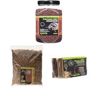 Komodo Complete Holistic Tortoise Diet Dandelion 680 g, Coconut Terrain 12 L & Flexi Stix Small 240 g - Tortoise Food, Substrate & Habitat Décor Kit