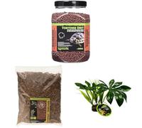 Komodo Complete Holistic Tortoise Diet Dandelion 680 g, Coconut Terrain 12 L & Jungle Canopy Plant 25×42×9.5 cm - Tortoise Food, Substrate & Habitat Décor Kit