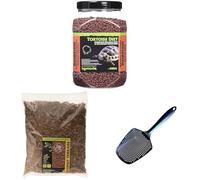 Komodo Complete Holistic Tortoise Diet Dandelion 680 g, Coconut Terrain 12 L & Sand Scoop 6 g - Tortoise Food, Substrate & Cleaning Kit