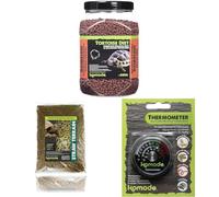 Komodo Complete Holistic Tortoise Diet Dandelion 680 g + Straw Terrain Substrate 12 Litre + Analog Thermometer