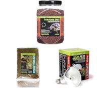 Komodo Complete Holistic Tortoise Diet Dandelion 680 g + Straw Terrain Substrate 12 Litre + Solar D3 UV Basking Bulb 125W