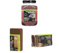 Komodo Complete Holistic Tortoise Diet Dandelion 680 g, Tropical Terrain Compact Brick 64 g & Flexi Stix Small - Tortoise Food, Substrate & Habitat Décor Kit