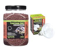 Komodo Complete Holistic Tortoise Diet Dandelion 680g + Komodo Solar D3 UV Basking Bulb 80W | Balanced Nutrition & UV Heating Bundle for Tortoises