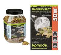 Komodo Complete Holistic Tortoise Diet Fruit & Flower 680g Basking Spot Bulb 50W | Balanced Nutrition & Heating Bundle for Tortoises