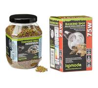 Komodo Complete Holistic Tortoise Diet Fruit & Flower 680g Basking Spot Bulb 75W | Balanced Nutrition & Adjustable Heating Bundle for Tortoises