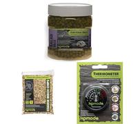 Komodo Complete Holistic Tortoise Diet Salad Mix 680 g + Coarse Beech Chips Substrate 12 Litre + Analog Thermometer