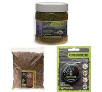 Komodo Complete Holistic Tortoise Diet Salad Mix 680 g + Coconut Terrain Substrate 12 Litre + Analog Thermometer