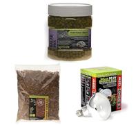 Komodo Complete Holistic Tortoise Diet Salad Mix 680 g + Coconut Terrain Substrate 12 Litre + Solar D3 UV Basking Bulb 125W