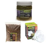 Komodo Complete Holistic Tortoise Diet Salad Mix 680 g + Coconut Terrain Substrate 12 Litre + Solar D3 UV Basking Bulb 80W