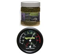 Komodo Complete Holistic Tortoise Diet Salad Mix 680g + Komodo Analog Thermometer & Hygrometer | Balanced Nutrition & Habitat Monitoring Bundle for Tortoises