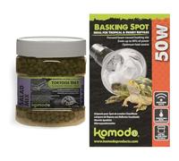 Komodo Complete Holistic Tortoise Diet Salad Mix 680g + Komodo Basking Spot Bulb 50W | Balanced Nutrition & Adjustable Heating Bundle for Tortoises