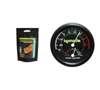 Komodo Crested Gecko Care Bundle - Complete Diet Tropical Fruit & Insect 60g + Combined Thermometer & Hygrometer, Analog Black (0.04kg)