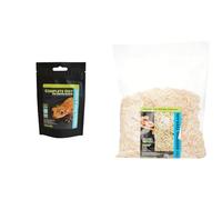 Komodo Crested Gecko Care Bundle - Complete Tropical Fruit & Insect Diet 60g + Aspen Bed Terrain Substrate 12L, Balanced Nutrition & Natural Habitat Setup for Reptiles