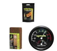 Komodo Crested Gecko Complete Diet 60g + Tropical Terrain Brick 12L + Thermometer