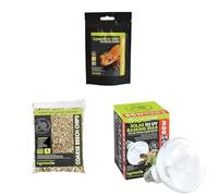 Komodo Crested Gecko Complete Diet Papaya Banana & Honey 60 g + Aspen Bed Terrain Substrate 12 Litre + Solar D3 UV Basking Bulb 80W
