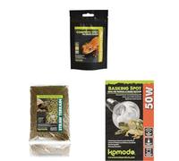 Komodo Crested Gecko Complete Diet Papaya Banana & Honey 60 g + Straw Terrain Substrate 12 Litre + Basking Spot Bulb 50W