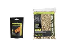Komodo Crested Gecko Complete Diet Papaya, Banana & Honey 60g + Komodo Coarse Beech Chips 6L | Gecko Nutrition & Natural Substrate Habitat Bundle