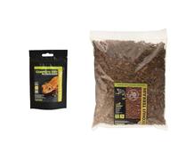 Komodo Crested Gecko Complete Diet Papaya, Banana & Honey 60g + Komodo Coconut Terrain 12L | Gecko Nutrition & Natural Habitat Substrate Bundle