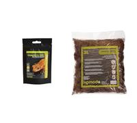 Komodo Crested Gecko Complete Diet Papaya, Banana & Honey 60g + Komodo Habitat Moss 3L | Gecko Nutrition & Natural Humidity Control Habitat Bundle