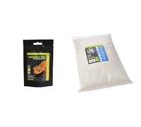 Komodo Crested Gecko Complete Diet Papaya, Banana & Honey 60g + Komodo Natural Sand 5.03kg | Gecko Nutrition & Natural Substrate Bundle for Reptiles