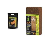 Komodo Crested Gecko Complete Diet Papaya, Banana & Honey 60g + Komodo Tropical Terrain Compact Brick 64g | Gecko Nutrition & Natural Rainforest Habitat Bundle