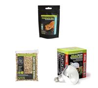 Komodo Crested Gecko Complete Diet Tropical Fruit & Insect 60 g + Coarse Beech Chips Substrate 12 Litre + Solar D3 UV Basking Bulb 125W