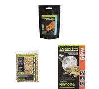 Komodo Crested Gecko Complete Diet Tropical Fruit & Insect 60 g + Coarse Beech Chips Substrate 12 Litre + Basking Spot Bulb 50W