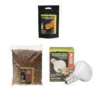 Komodo Crested Gecko Diet 60g + Coconut Terrain 12L + 100W Basking Lamp