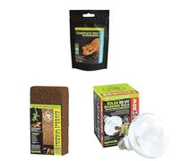 Komodo Crested Gecko Diet 60g + Tropical Terrain Brick + 80W Solar D3 UV Basking Bulb
