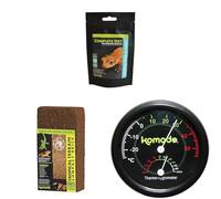 Komodo Crested Gecko Diet 60g + Tropical Terrain Brick + Analog Thermometer & Hygrometer