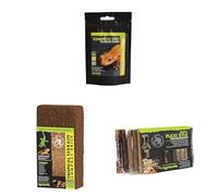 Komodo Crested Gecko Diet 60g + Tropical Terrain Brick + Flexi Stix Brown 240g | Nutrition, Natural Substrate & Enrichment for Geckos, Reptiles & Amphibians
