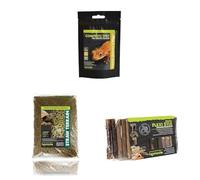 Komodo Crested Gecko Diet Papaya, Banana & Honey 60 g, Straw Terrain 12 L & Flexi Stix Small 240 g (10×21×1 cm) - Gecko Food, Substrate & Habitat Décor Kit