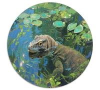 Komodo Dragon 1000 Piece Round Puzzles Jigsaw for Adults Gift for Family Unique Shape Creative for Teenagers And Adults 1000pcs (67.5x67.5cm)
