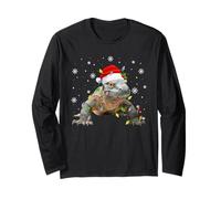 Komodo Dragon Christmas Lights Funny Santa Animal Lover Xmas Long Sleeve T-Shirt