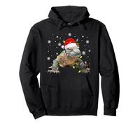 Komodo Dragon Christmas Lights Funny Santa Animal Lover Xmas Pullover Hoodie