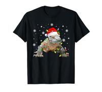 Komodo Dragon Christmas Lights Funny Santa Animal Lover Xmas T-Shirt